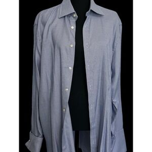 Thomas Pink Prestige French Cuff Button Down Shirt Blue 17" Neck or XL